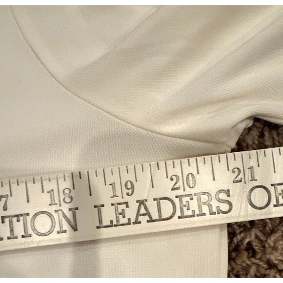 NTW Anne Taylor Elegant White V-Neck Blouse & Black Trim Large Light Academia - Picture 10 of 13